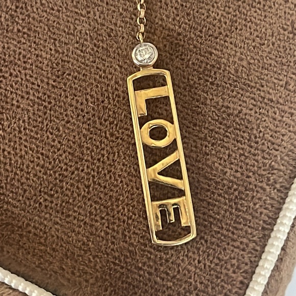 $1200 Mary Margrill M2 Solid 14K Yellow Gold LOVE SkippyDiggy Diamond Necklace - Picture 15 of 17
